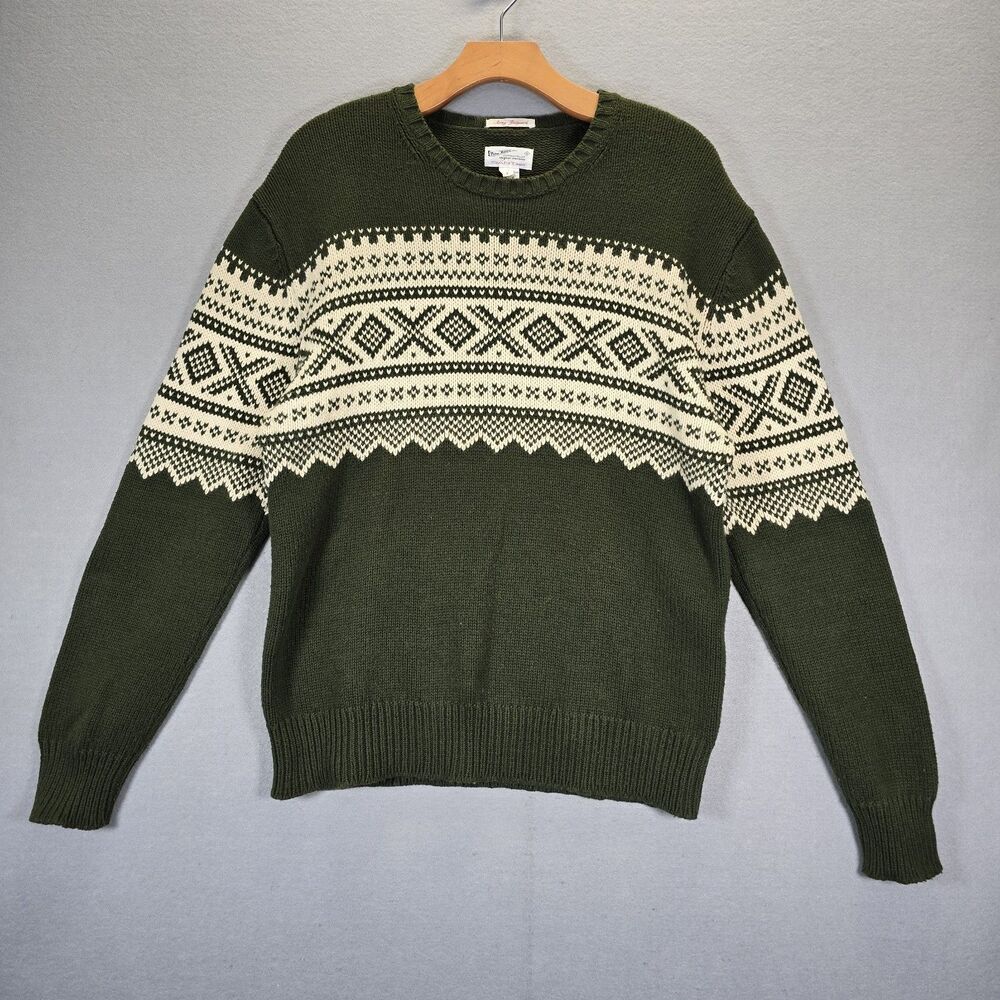 Gant Rugger The Jacquard Men Sweater Large Cream/Marine